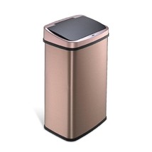 Rectangular Motion Sensor Trash Can 13.2 Gal./50 L Gold Rectangle Plastic - £49.67 GBP