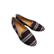 J Crew Slip On Flats 10 Womens Blue Multicolored Striped Round Toe Casual - £17.29 GBP