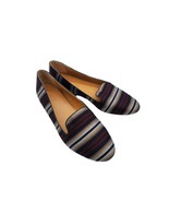 J Crew Slip On Flats 10 Womens Blue Multicolored Striped Round Toe Casual - £17.56 GBP