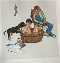 Norman Rockwell &quot; Lickin Buono Bagno &quot; Encore Edizione Litografia Numerata - £503.28 GBP