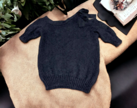 Nina Ricci Angora Sweater Black Open Bare Shoulder Blouse Shirt Top Size... - £73.54 GBP