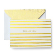 MARA MI Thank You Cards; 10 Ct, White &amp; Gold With Envelopes NEW - $93.66 MXN