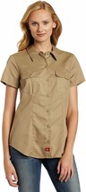 Dickies Ladies Work Shirt, Navy and Tan Options - $23.00