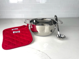 All-Clad 18/10 Stainless Steel Oval Gravy Boat with All-clad ladle &amp; Pot... - $89.99
