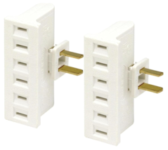 Leviton C24-00069-00W Swivel Triple Tap Plug-In Outlet Adapter, White (2... - $15.13