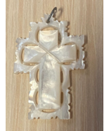 Mother of Pearl 1.75&quot; Scalloped Cross Pendant, New Jerusalem #1 - $365.15 MXN