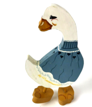 Vtg Duck Wood Folk Art Handmade Painted Country Farm Animal Bird Anthropomorphic - £14.00 GBP
