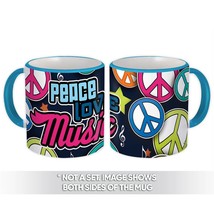 Peace Love and Music : Gift Mug Hippie Hipsters Retro Pop Culture - £12.57 GBP