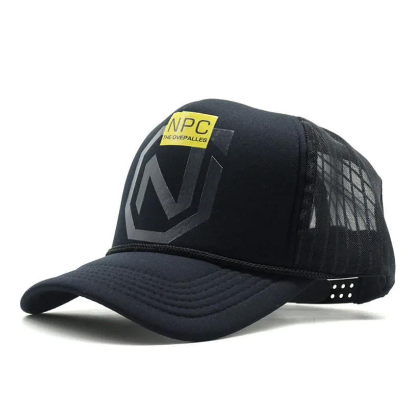 Summer Men&#39;s Mesh Baseball Cap Sport NPC Letter Snapback Caps for Women Unisex - £10.76 GBP