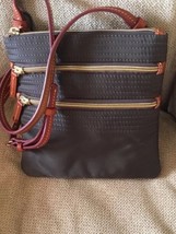 NWT Dooney &amp; Bourke Nylon Triple Zip - YJ298- Brown - £63.42 GBP