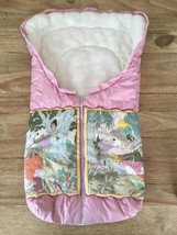 Vintage Bunting Baby Blanket Girls Zip Up Bunny Rabbits - £28.77 GBP