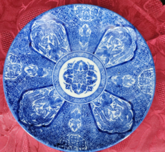 Antique Blue China Transferware Plate Bowl 8.5&quot; Asian Dinnerware - £28.92 GBP