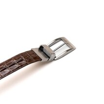 LUCIANO Genuine Caiman Back &Belly Exotic Belt Brown / Cognac image 4