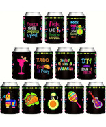 12pcs/Set, Black Colorful Mexican Can Cooler Sleeves For Cinco de Mayo - £12.38 GBP