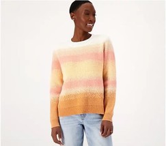 Candace Cameron Bure Sunburst Ombre Sweater (Natural Stripe, Small) A565750 - £15.49 GBP