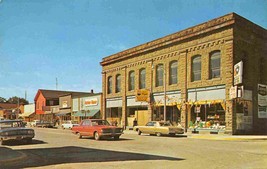Street Scene Dime Store Cars Port Austin Michigan postcard - $6.90