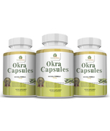 Okra Capsules. Blood Sugar Support Supplements. 3 Bottles (750mg) 60 Ca... - £55.94 GBP
