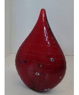 Red Heavy Well Made Glass Vase 10.5&quot; Tall by 7&quot; Wide, Weighs 3lbs 2 oz - £38.92 GBP