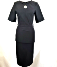 MUXXN womens Black Dress Keyhole Button-Neck stretch size S nwt - £15.80 GBP