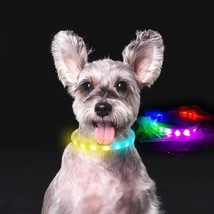 Usb Rechargeable Led Dog Collar: Keep Your Pet Safe And Stylish At Night! - £18.00 GBP