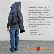 50&quot; Long Munetoshi Dojo Sword Carrying Bag for Katana Iaito Bokken Shina... - $25.72