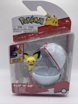 Pokemon Clip &#39;N&#39; Go Pichu + Premier Ball New in Package - $13.85