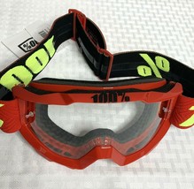 100 Accuri MX Goggles Clear Lens Red Motorsports Motocross New in Box wi... - $36.86
