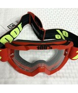 100 Accuri MX Goggles Clear Lens Red Motorsports Motocross New in Box wi... - £29.39 GBP