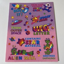 Vintage Lisa Frank Aliens Outer Space Stars Planets Silly Senders Sticker Sheet - £48.06 GBP