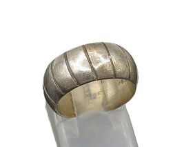 MEXICO 925 Silver  Vintage Dark Tone Linear Etched Band Ring Sz 4.5  RG2... - $65.54