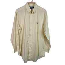 Ralph Lauren Mens Yarmouth Dress Shirt Size M Polo Embroider Long Sleeve Yellow - £22.57 GBP