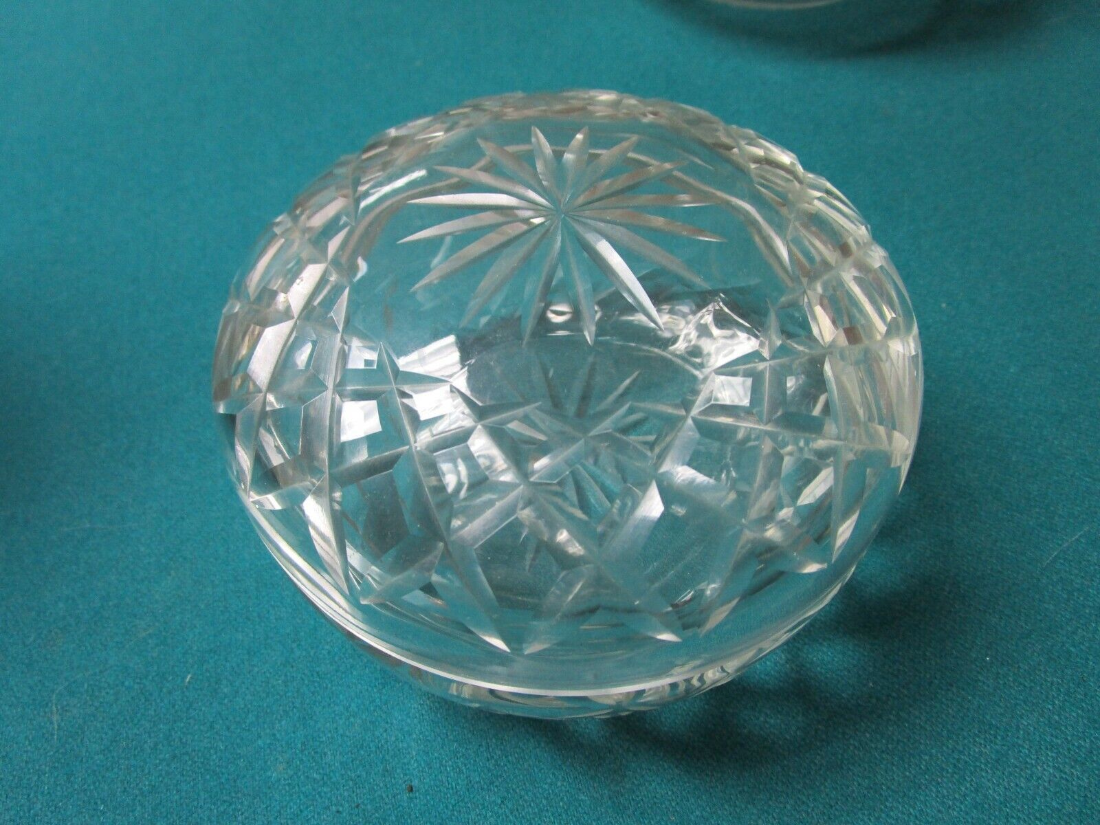 VICTORIAN GLASS FLOWER FROG VASE CRYSTAL CUT- MUSTARD webb-TRINKET BOX  ... - $45.54+
