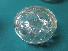 VICTORIAN GLASS FLOWER FROG VASE CRYSTAL CUT- MUSTARD webb -TRINKET BOX ... - $46.52+