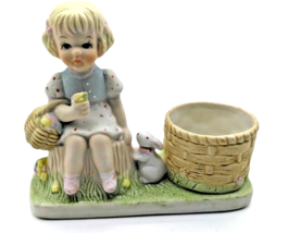 1983 Pastel Pretties Dainty Miss Fine Bisque Porcelain Candleholder - Vintage! - £9.96 GBP