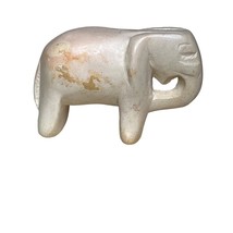 Vintage Besmo Product Kenya Hand-Carved Stone Elephant White - $221.43 MXN