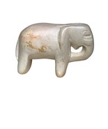 Vintage Besmo Product Kenya Hand-Carved Stone Elephant White - $221.43 MXN