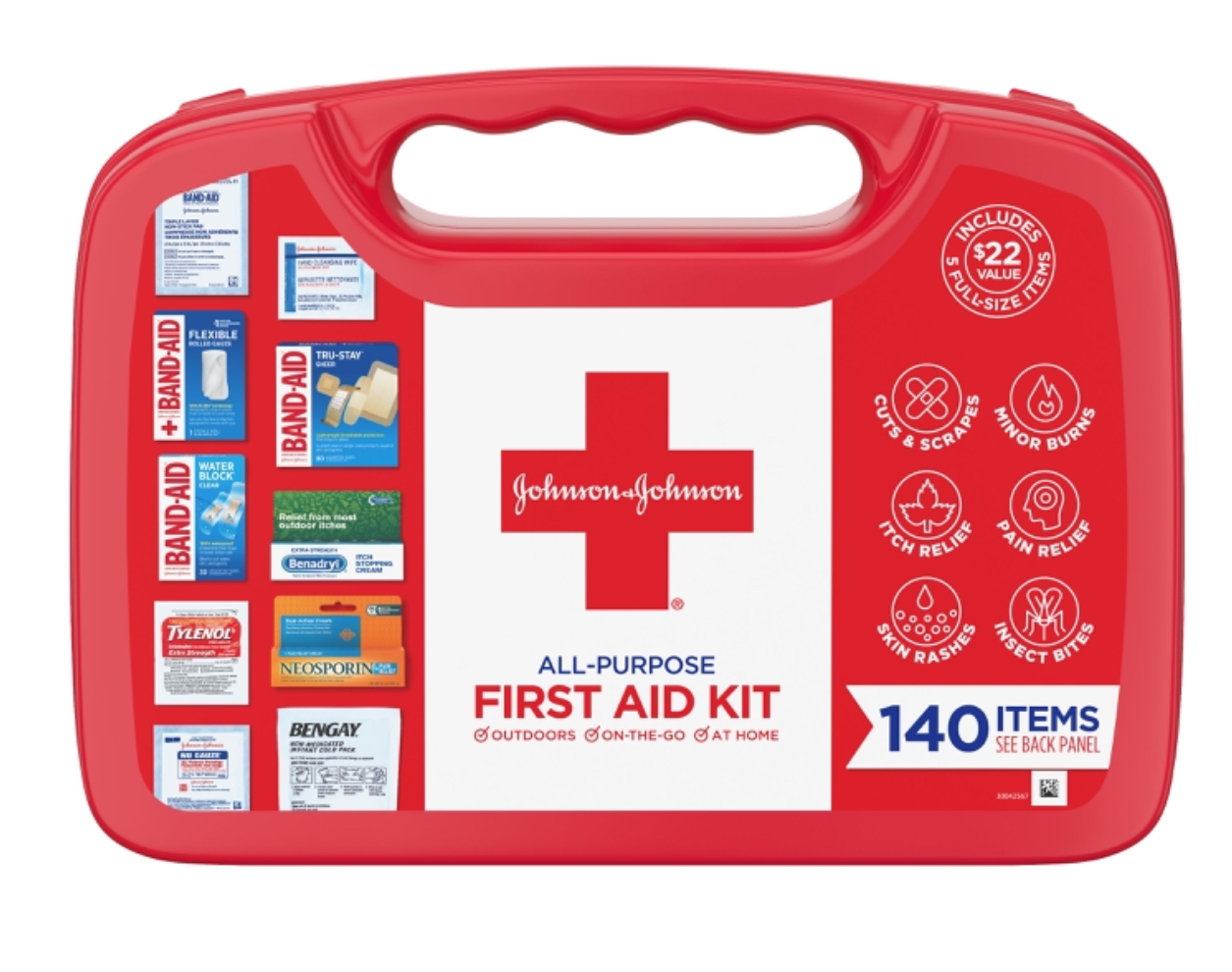 Johnson & Johnson All-Purpose Portable Compact First Aid Kit, 140 pc  - £18.13 GBP