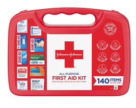 Johnson &amp; Johnson All-Purpose Portable Compact First Aid Kit, 140 pc  - £18.00 GBP