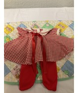 Vintage Cabbage Patch Kid Girls Red Gingham Swing Dress &amp; Red Tights - $85.00