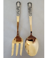 Amfarco Siam Sterling Silver Inlaid Buddha Brass Serving Spoon Fork Karl... - $92.57