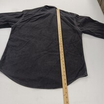 St John's Bay Men's Black Heavyweight Long Sleeve Cotton Shirt Pockets Sz Medium image 5