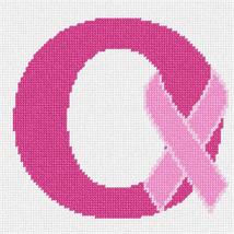 Pepita Needlepoint kit: Letter O Hope Ribbon, 7&quot; x 7&quot; - $50.00+