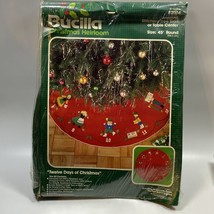 Rare BUCILLA 12 Days of Christmas Jeweled Tree Skirt Or Felt Tablecloth  #82004 - £67.82 GBP