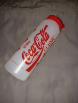 Vintage Coca Cola Classic Plastic Water Bottle Red Clear with straw and ... - £7.99 GBP