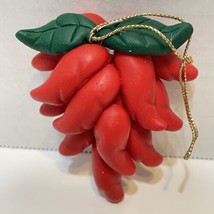 VTG Lot 2 Southwest Christmas Ornaments Chili Peppers Ceramic Child in Papoose - £11.64 GBP