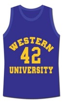 Ricky Roe Western University Basketball Jersey Blue Chips Movie Blue Any... - £28.03 GBP