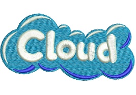 Cloud Machine Embroidery design - $1.75
