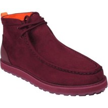 Men's TAYNO Wallabee Style Chukka Boots Soft Micro Suede MOJAVE S Wine image 2