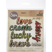 Sizzix Thinlits Shadow Script #1 #662684 10pk set design Tim Holtz NEW - £15.88 GBP