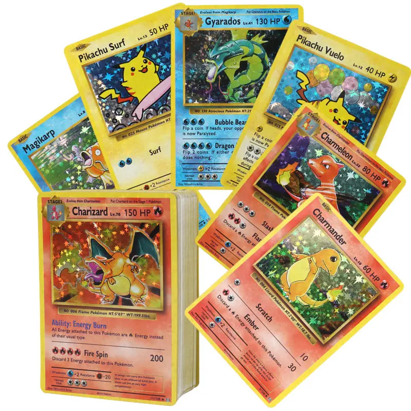 English Pokemon 1996 Year Flash Card Shining Charizard Pikachu Mewtwo trade Card - £8.88 GBP+